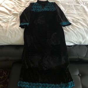 Black velvet kurta